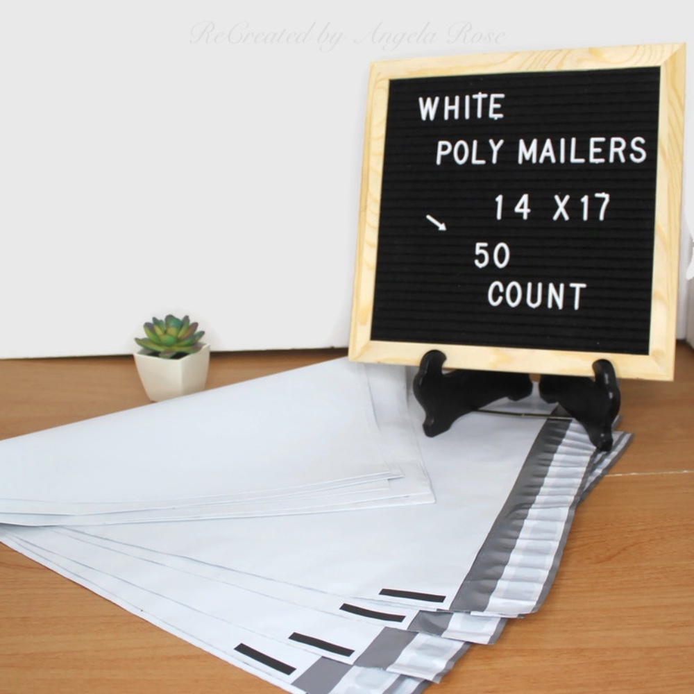 50 14 x 17 Poly Mailers - White - Uline